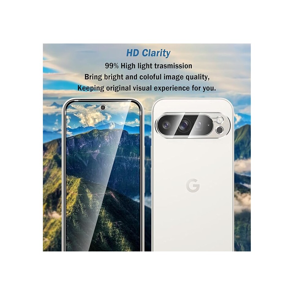 Pachet 2+2 protectie ecran si camera, Google Pixel 9 Pro XL, transparente, din sticla, Natbok