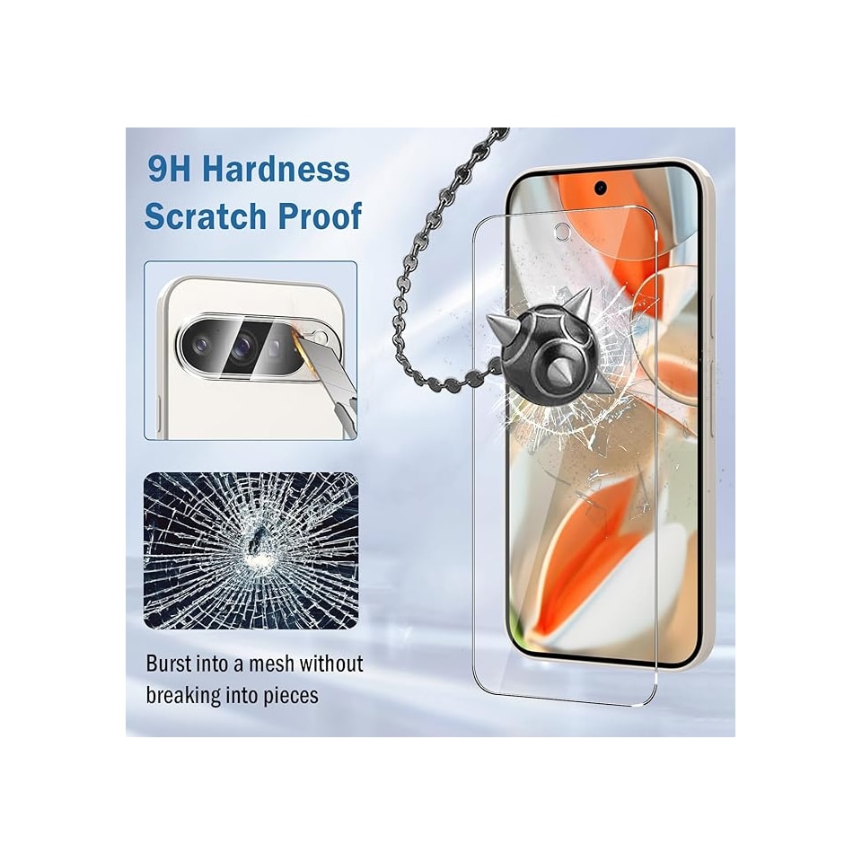 Pachet 2+2 protectie ecran si camera, Google Pixel 9 Pro XL, transparente, din sticla, Natbok