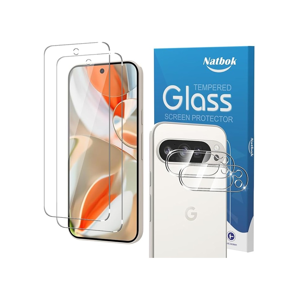 Pachet 2+2 protectie ecran si camera, Google Pixel 9 Pro XL, transparente, din sticla, Natbok