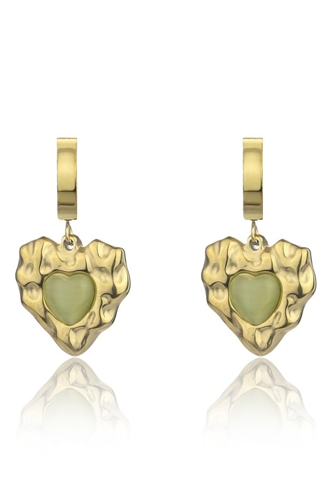 Marc Malone, Cercei din otel inoxidabil placati cu aur de 18K, Verde, Auriu