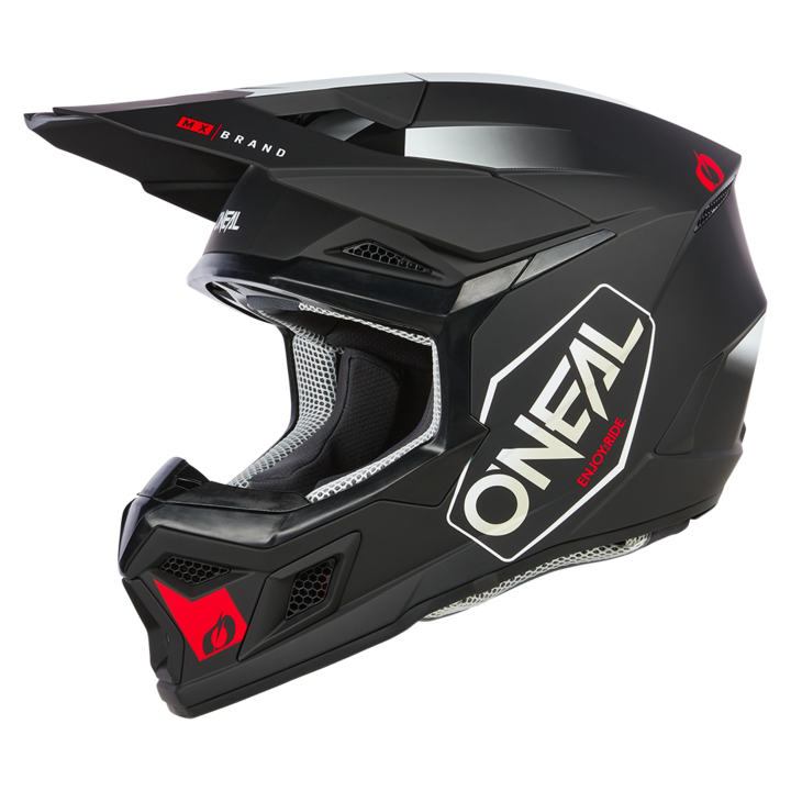 Casca motocross O'NEAL 3SERIES HEXX V.24, Negru/Rosu, M