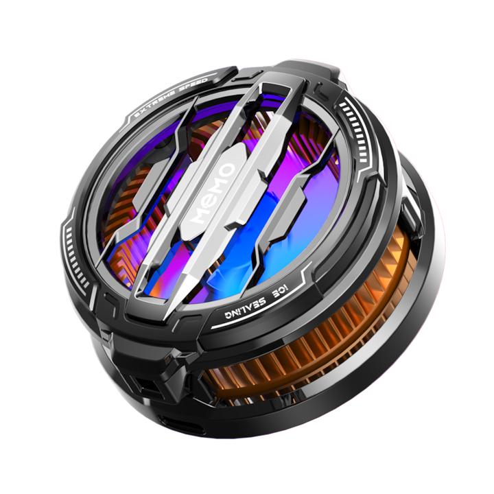 Cooler Memo Universal Pentru Racire Telefon/Tableta, Design de aspiratie Magnetica, Racire Rapida Semiconductoare, Pridere cu Clip, 15W, Lumina RGB