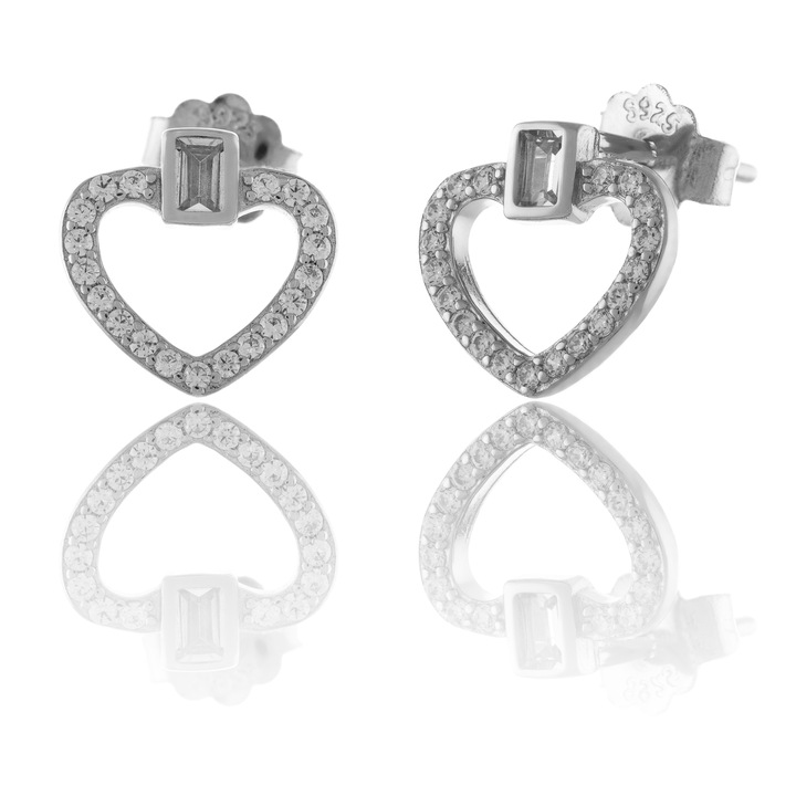 Cercei din argint 925 rodiat, Piatra: zirconia fatetata si cubic zirconia, Sonis Silver