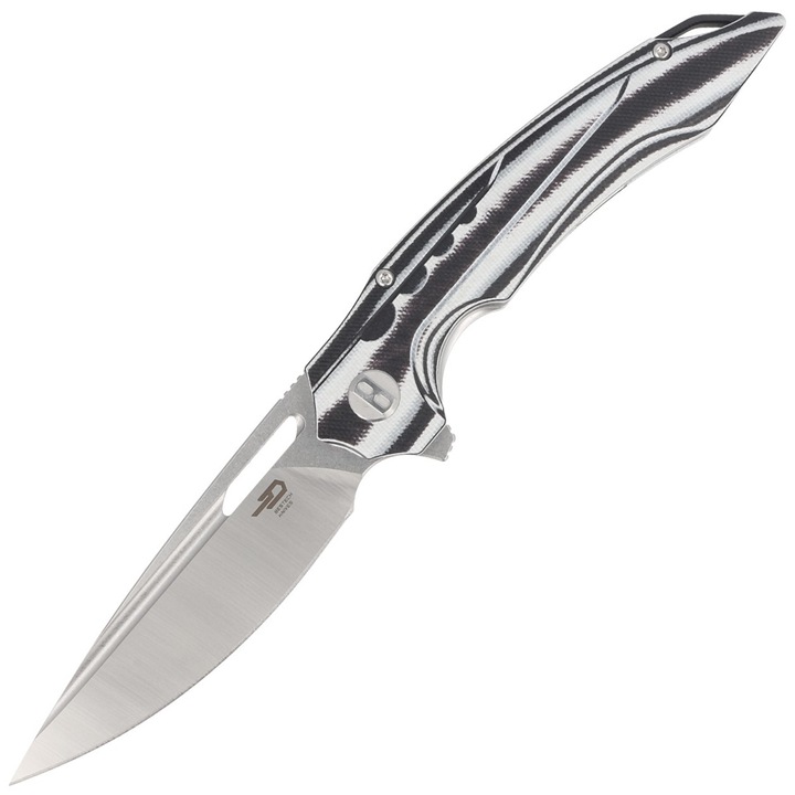 Cutit pliabil, Bestech Ornetta Carbon Fiber / White G10, Stonewash / Satin N690 by Kombou (BL02C)