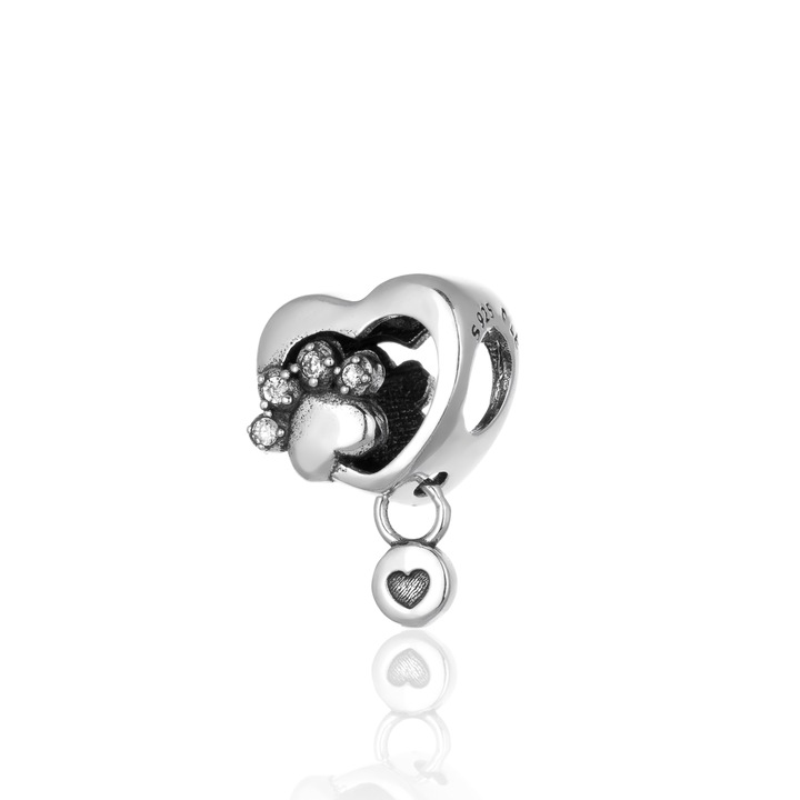 Talisman pentru bratara din argint 925 rodiat, Piatra: cubic zirconia, Culoare: transparenta, Sonis Silver