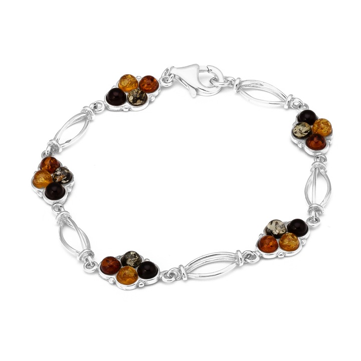 Bratara din argint 925, Piatra : chihlimbar natural, Culoare: multicolor, Sonis Silver