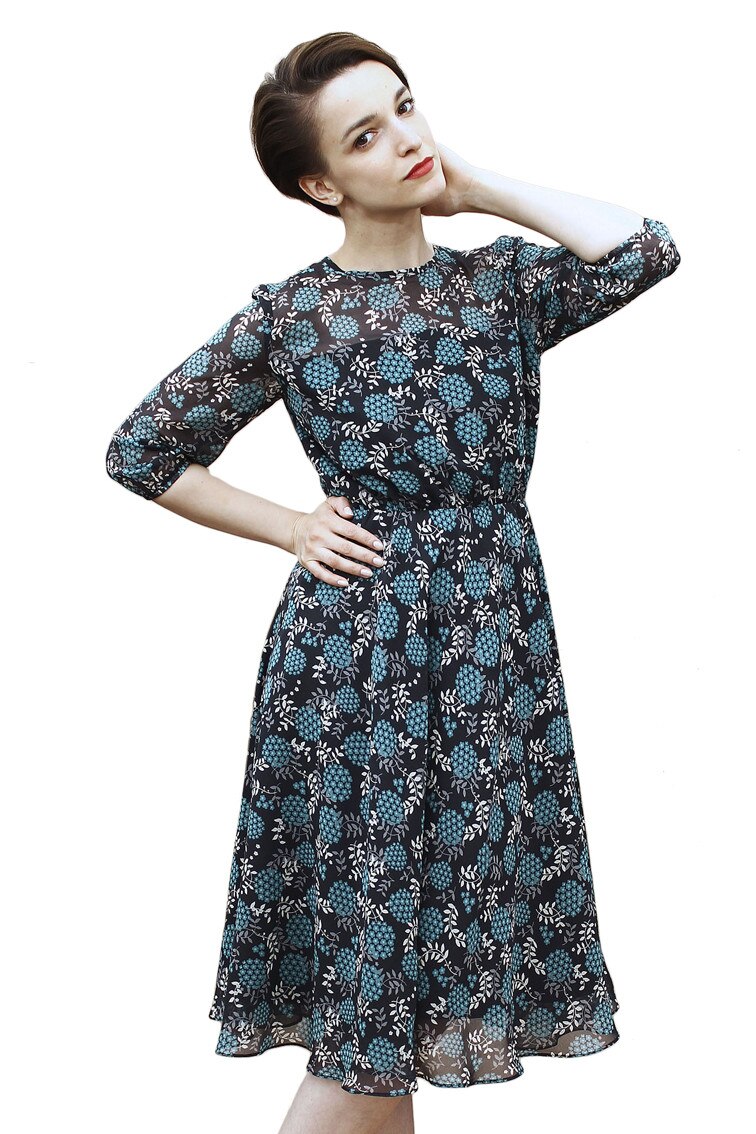 Rochie verde si negru, Marimea S