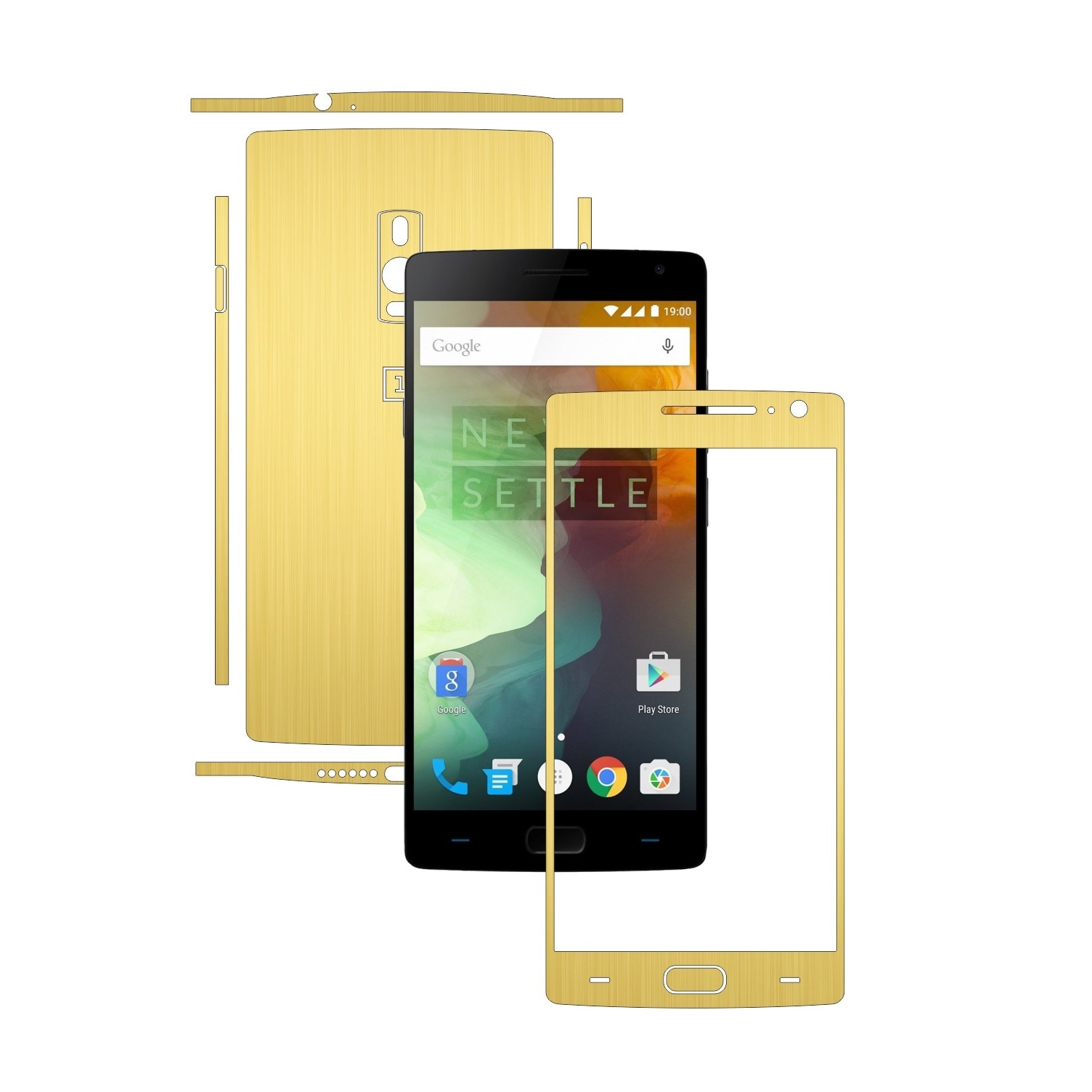 Folie de protectie Carbon Skinz, Husa de tip Skin Adeziv pentru Carcasa, Brushed Auriu dedicata OnePlus 2