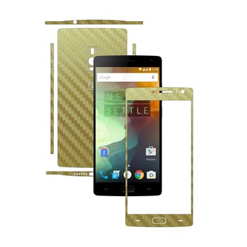 Folie de protectie Carbon Skinz, Husa de tip Skin Adeziv pentru Carcasa, Carbon Auriu dedicata OnePlus 2 Folie de protectie Carbon Skinz, Husa de tip Skin Adeziv pentru Carcasa, Carbon Auriu dedicata OnePlus 2