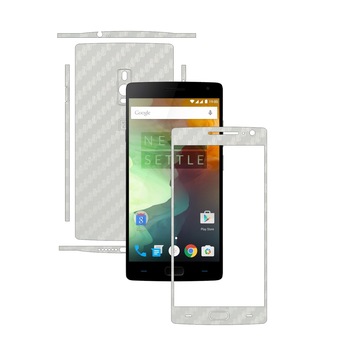 Folie de protectie Carbon Skinz, Husa de tip Skin Adeziv pentru Carcasa, Carbon Alb dedicata OnePlus 2 Folie de protectie Carbon Skinz, Husa de tip Skin Adeziv pentru Carcasa, Carbon Alb dedicata OnePlus 2