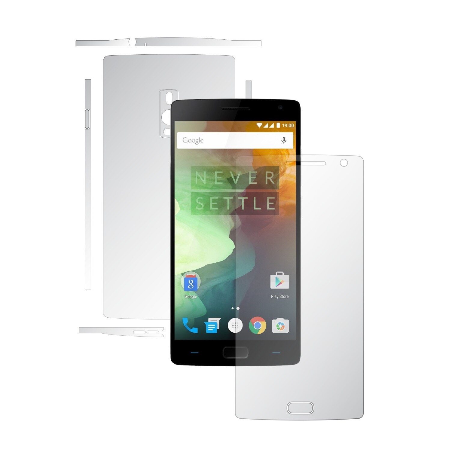 1 + 1 GRATUIT - OnePlus 2 - Invisible Skinz HD - Folie Protectie Siliconica Ultra-Clear pentru Ecran,Carcasa Spate si Laterale, Husa Transparenta Full Body Cover Edge to Edge de tip Skin Adeziv