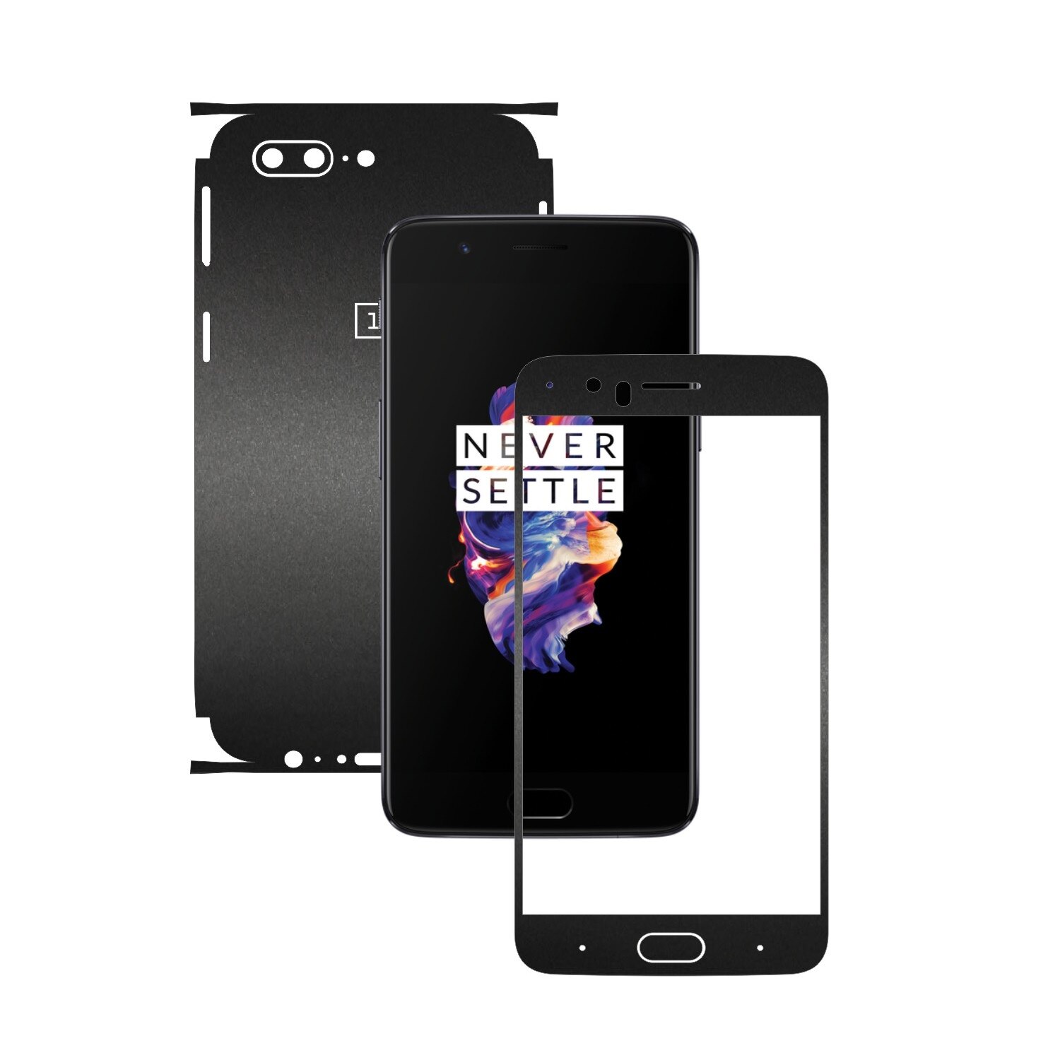 Folie de protectie Carbon Skinz, Husa de tip Skin Adeziv pentru Carcasa, Negru Mat dedicata OnePlus 5