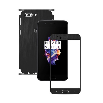 1 + 1 GRATUIT - OnePlus 5 - Brushed Negru - Folie de protectie Carbon Skinz, Husa Full Body Cover de tip Skin Adeziv pentru Rama Ecran,Carcasa Spate si Laterale 1 + 1 GRATUIT - OnePlus 5 - Brushed Negru - Folie de protectie Carbon Skinz, Husa Full Body Cover de tip Skin Adeziv pentru Rama Ecran,Carcasa Spate si Laterale
