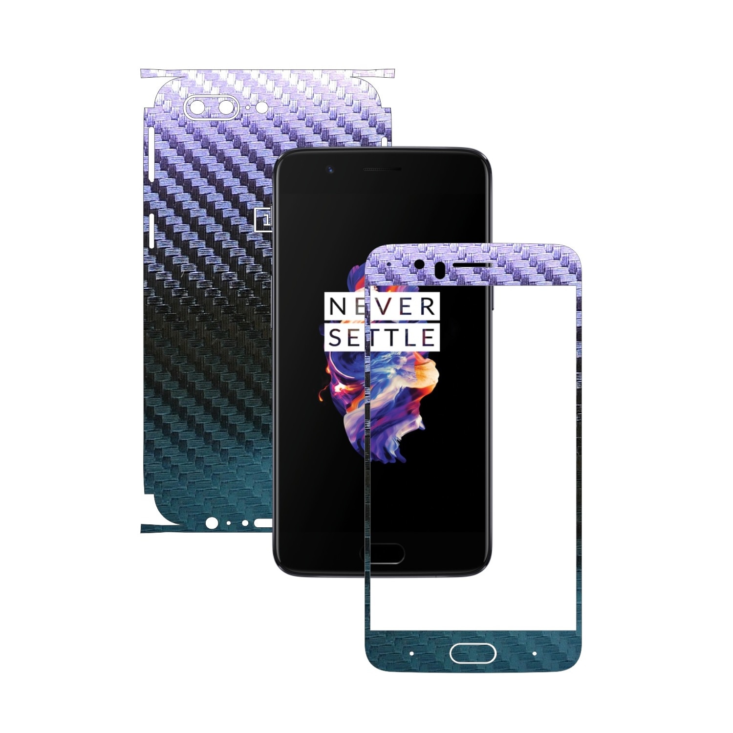 Folie de protectie Carbon Skinz, Husa de tip Skin Adeziv pentru Carcasa, Carbon Cameleon dedicata OnePlus 5