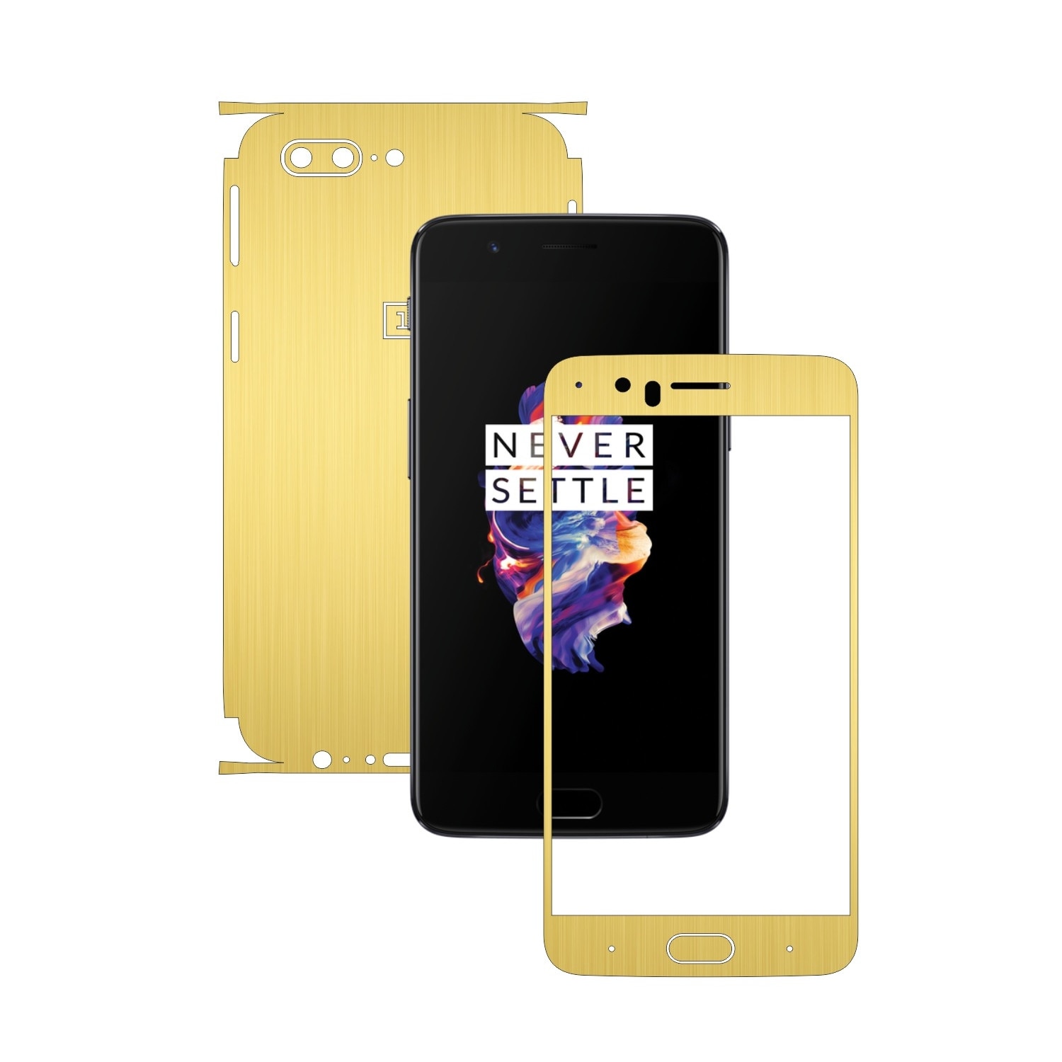Folie de protectie Carbon Skinz, Husa de tip Skin Adeziv pentru Carcasa, Brushed Auriu dedicata OnePlus 5