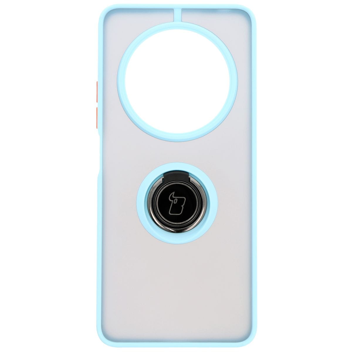 Husa Bizon Case Hybrid Ring pentru Xiaomi Redmi 14C 4G / POCO C75, colorata cu rama albastru deschis