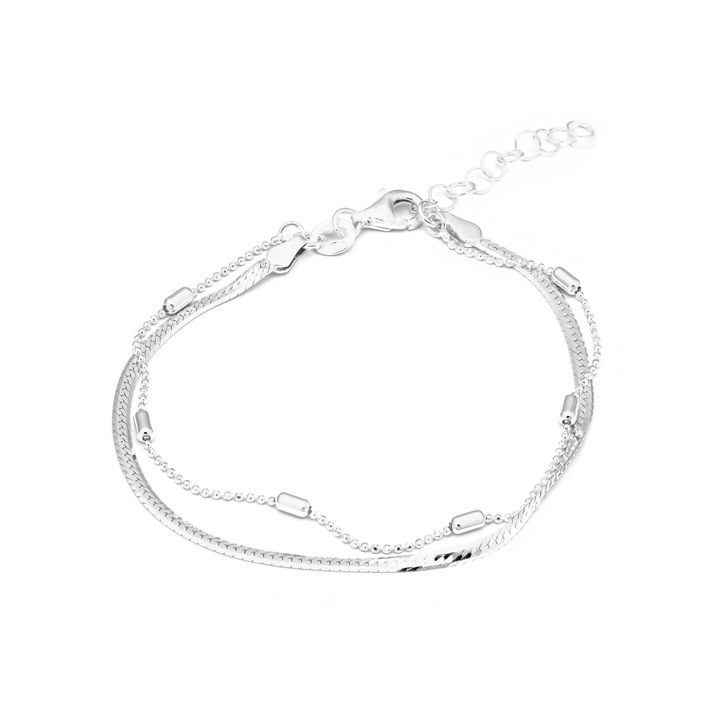 Bratara cu lant dublu, din argint 925, Sonis Silver