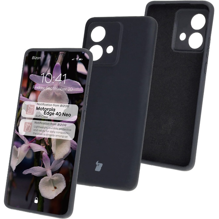 Husa Bizon Soft Case pentru Motorola Edge 40 Neo, negru