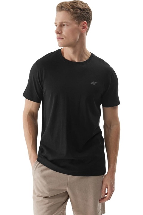 4F férfi póló, sötét fekete, Indigó Fekete