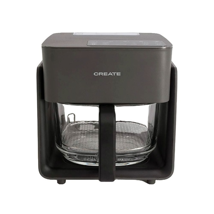 Fritőz forró levegővel és gőzzel, CREATE, Air Fryer Mist, űrtartalom 4,2 liter, átlátszó kosár, 6 előre beállított program, érintőképernyős vezérlőpanel, állítható hőmérséklet 60-200°C, időzítő, túlmelegedés elleni védelem, fekete