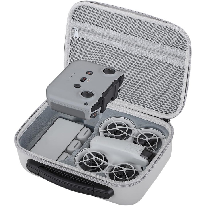 Защитен калъф за дрон DJI Neo и контролер RC-N3, преносима водоустойчива чанта 26,6 х 19,1 см, удароустойчива, с дръжка против приплъзване, сива