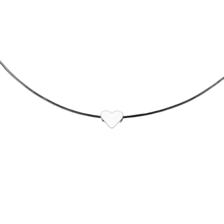 Lantisor cu guta transparenta si pandantiv, EVNC, Delysia Pendant Heart