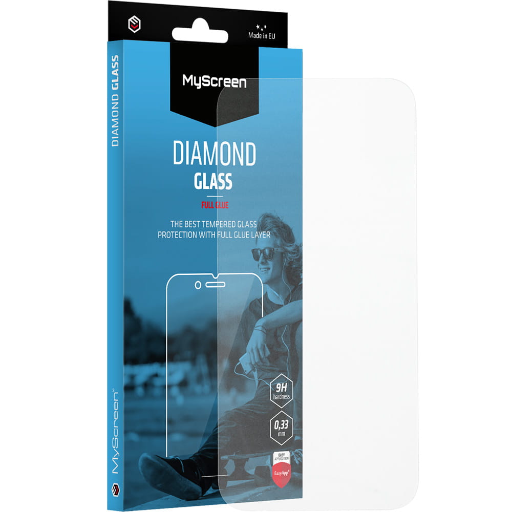 Sticla MyScreen Diamond Glass Full Glue pentru iPhone 16, transparenta