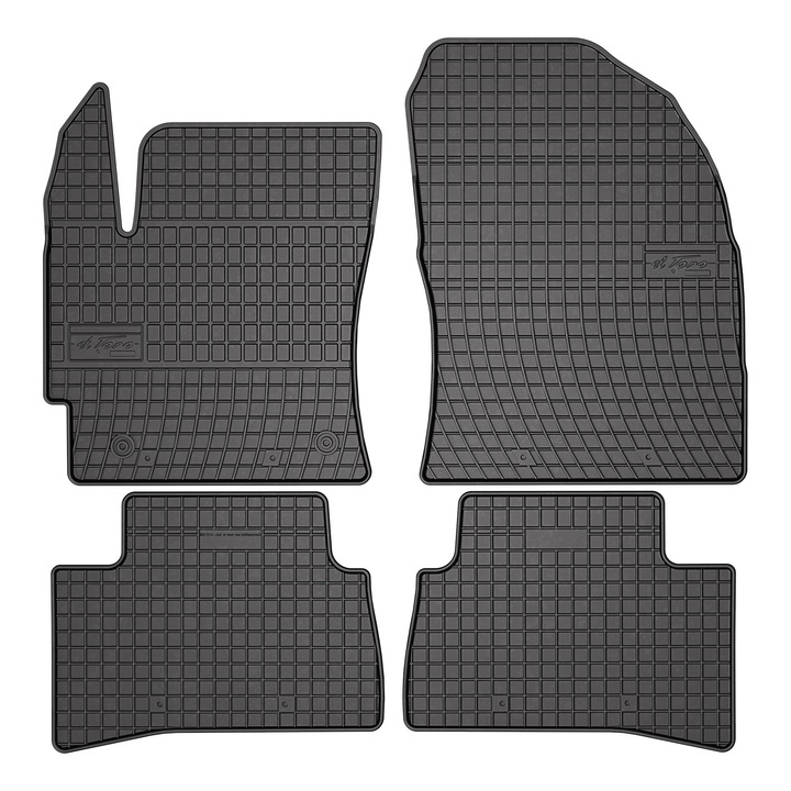Set cauciuc covorase auto, 4 bucati, presuri auto, pentru: Toyota Corolla Cross (od 2022) suv, FWD negru, elToro