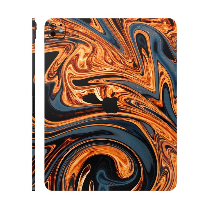 Folie de protectie pentru iPad Pro 13" (2024), Colectia Signature, Skin Spate cu laterale unite, Amber Blaze