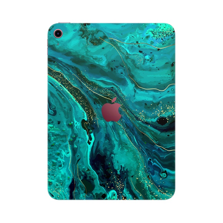 Folie de protectie pentru iPad 10.9" (10th Gen), Colectia Signature, Skin Spate cu laterale unite, Celestial Lagoon