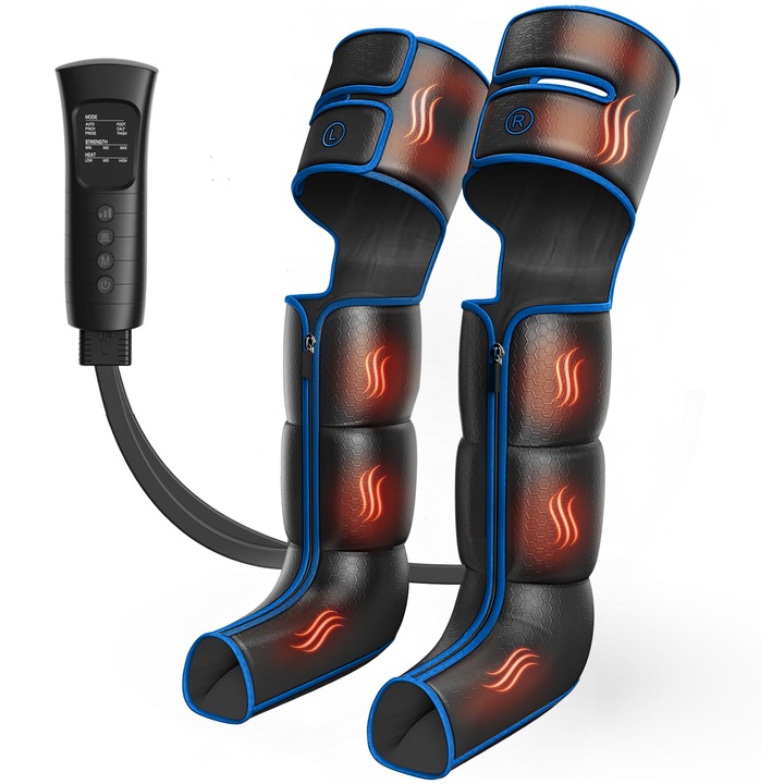 Aparat Masaj Picioare TheraVita CozyTouch, 6 Moduri de masaj, 8 Camere de compresie, 2 Nivele de temperatura, 6 Pozitii de incalzire, 3 Trepte de intensitate, Drenaj limfatic, Reducerea inflamatiei, ameliorarea durerii, imbunatatirea circulatiei, recupera