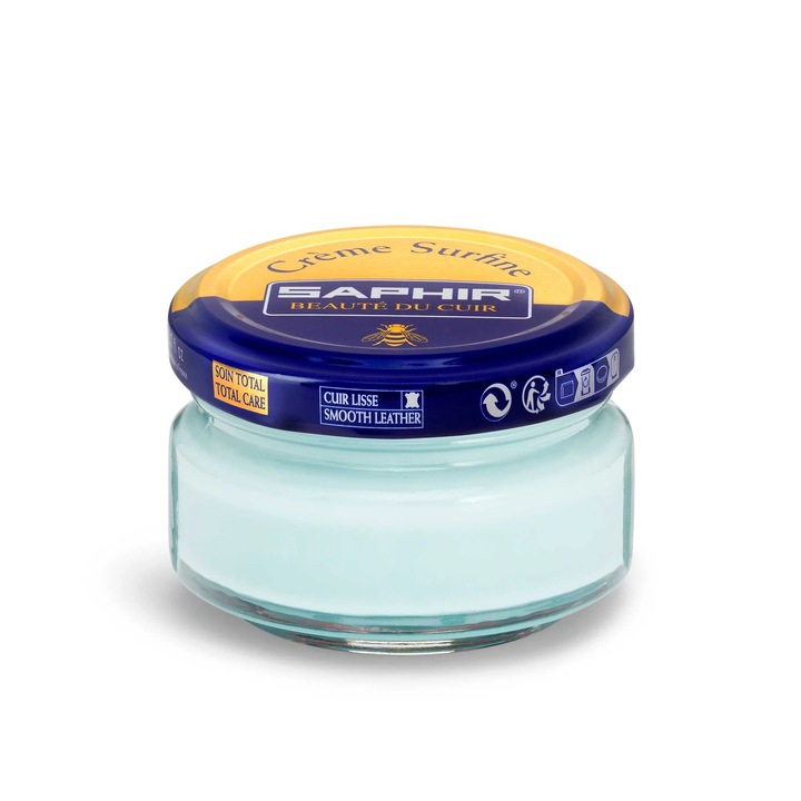 Крем за грижа за обувки Saphir, 50 ml, водоустойчив, овлажняващ, светло син 55