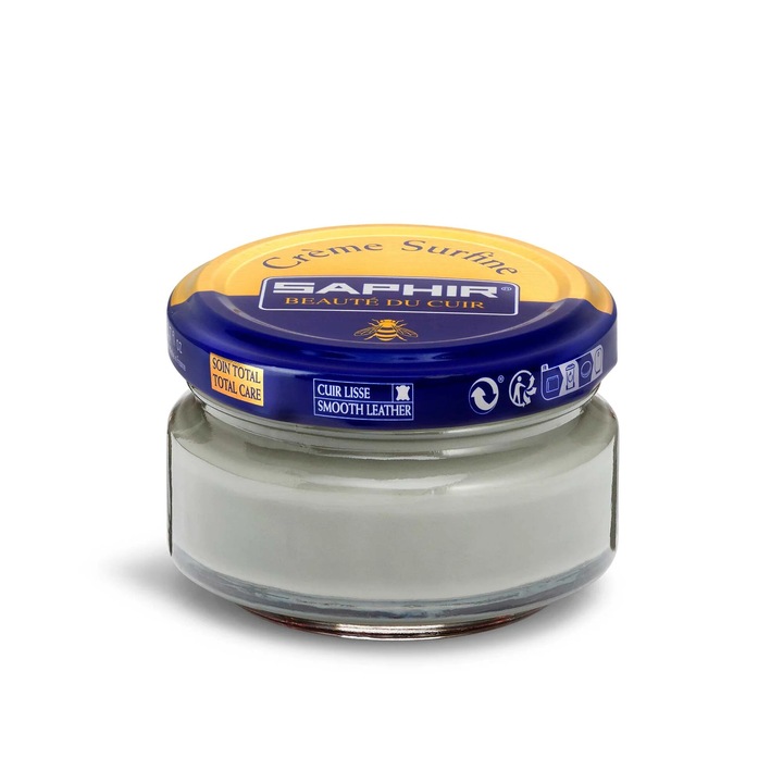 Крем за грижа за обувки, Saphir Surfine, 50 мл, водоустойчив, сив