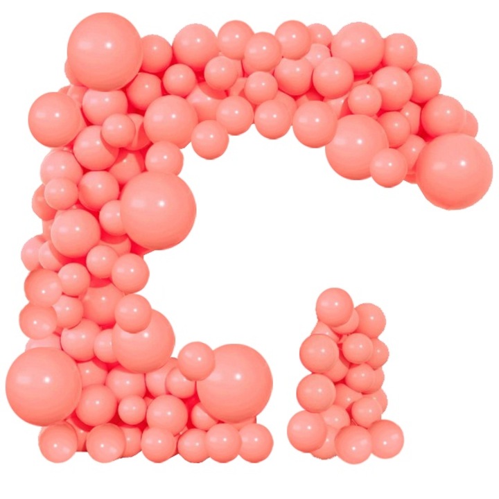 Garland léggömbkészlet, korallpiros, 105 db-os lufi, 5, 10, 12, 18 hüvelykes