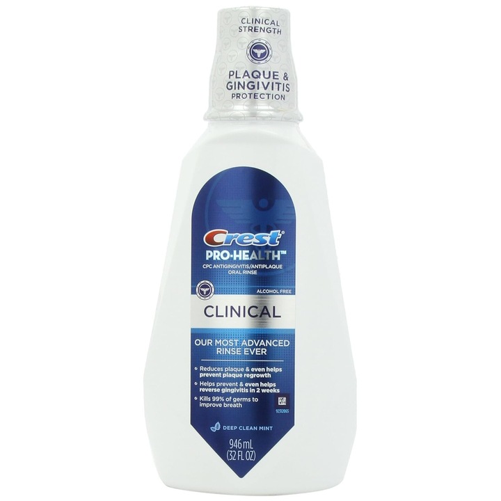 Вода за уста, Crest, Pro-Health Clinical, редуциращ плака, 946 ml