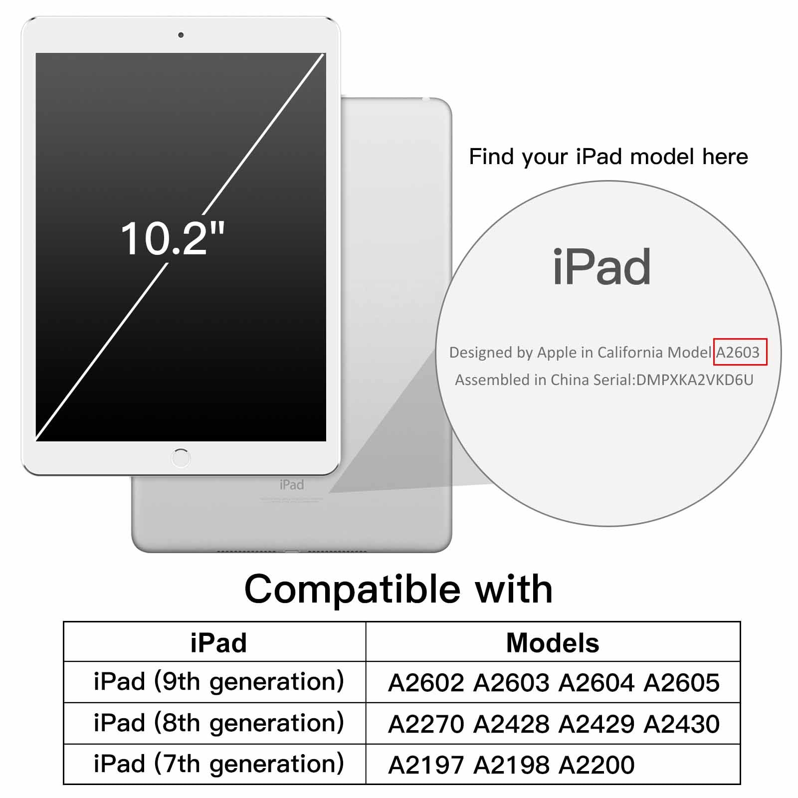 Husa JETech pentru iPad 10, 2 inchi 2021/2020/2019 (al 9-lea/8-a/7-a), Suport pentru creion, Husa subtire pentru tableta cu spate moale TPU, Auto-Wake/Sleep, Negru