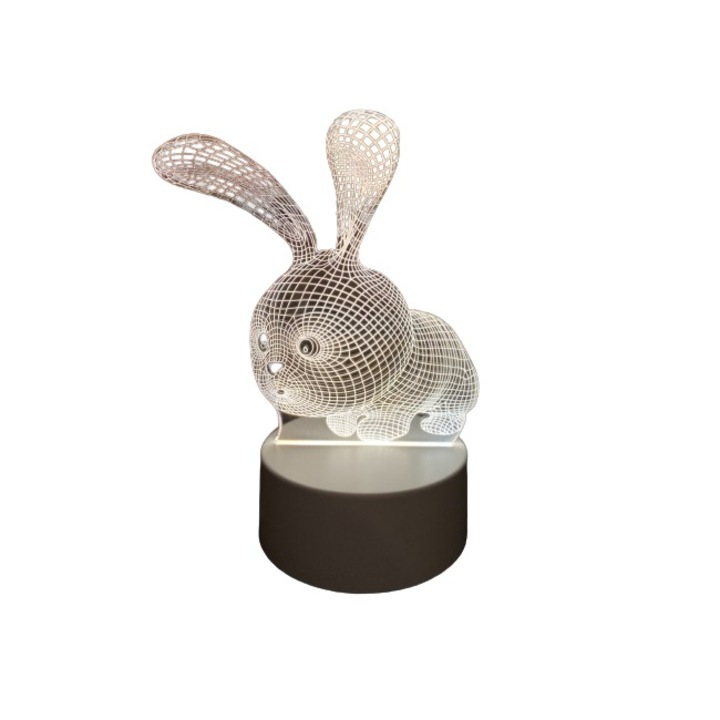 Lampa 3D, BLU, Transparent