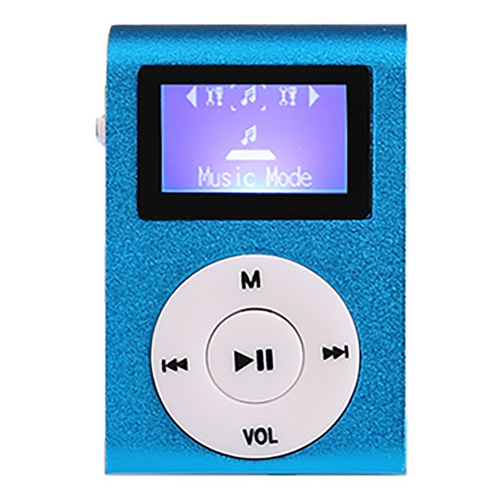 Cozevdnt MP3 lejátszó, 128M, lavalier design, fém, kék, hordozható
