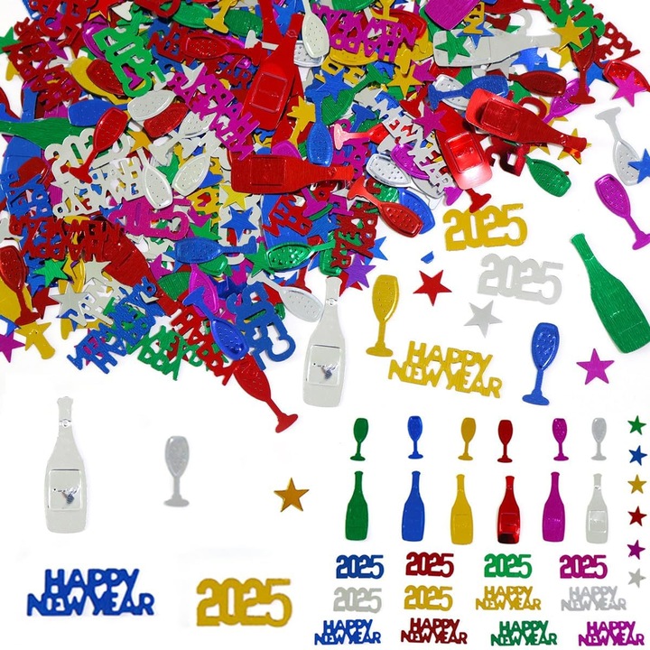 Konfetti Szilveszter 2025, többszínű, 2025, 2025