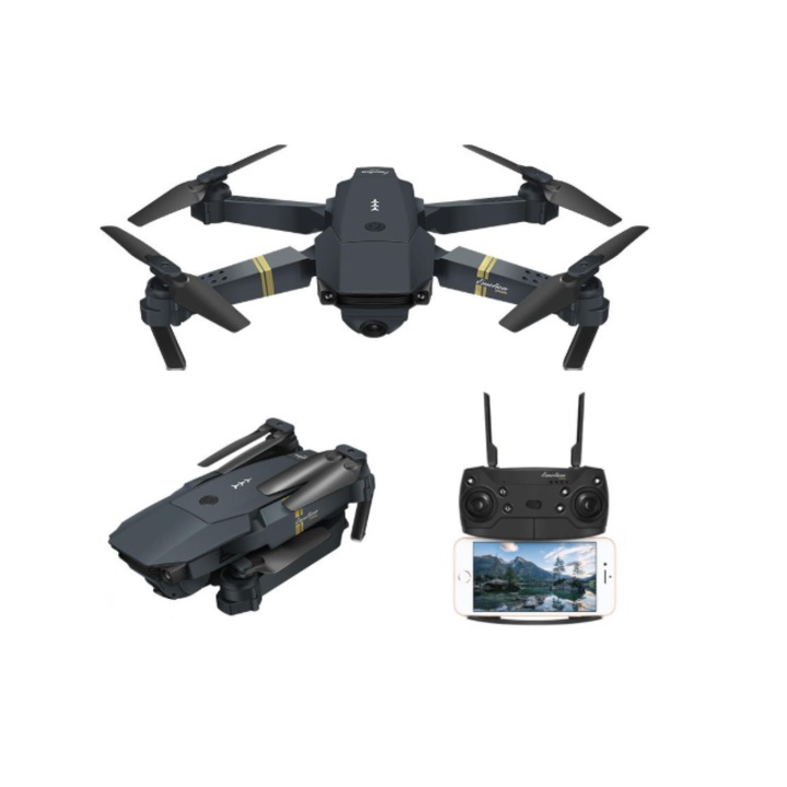 Дрон 4K HD двойна камера, WIFI FPV, с дистанционно, Автоматично прибиране вкъщи, Черен