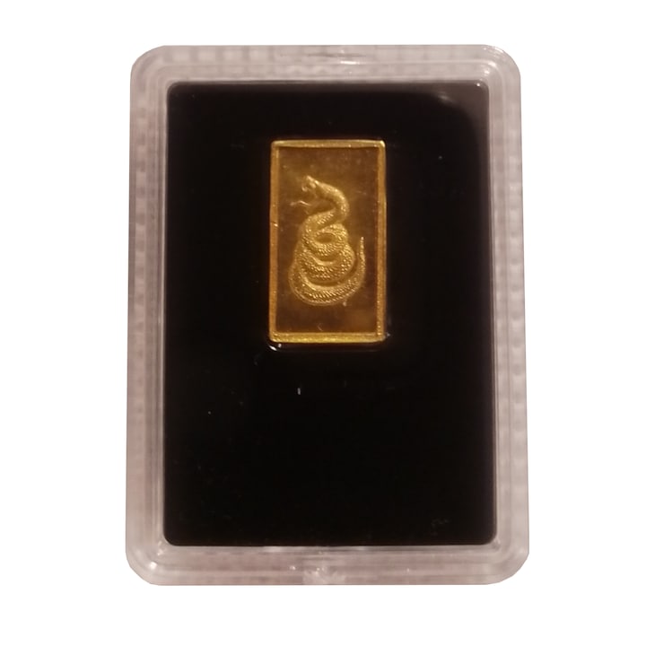 Златно кюлче, Rusalia, Змия, 1 Грам, Au 999.9, 24 Карата