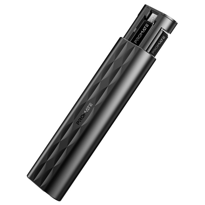 Hub ProMate, PERK, 5 az 1-ben, USB-C-USB-C-kábel, USB-Ct vagy USB-A, Adapter, USB-C-Lightning adapter, USB-C-Micro-USB-adapter, SIM-kártya-kidobó, Fekete