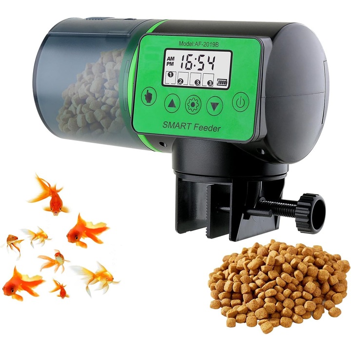 Hranitoare automata pentru acvarii, 200ml, capacitate mare, cu temporizator, design rezistent la umiditate, functionare silentioasa