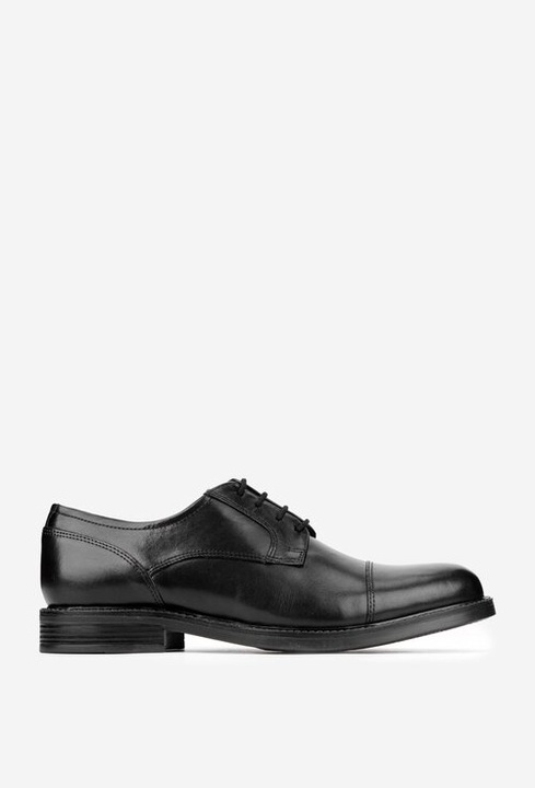 Pantofi barbatesti din piele naturala neagra cu siret 41
