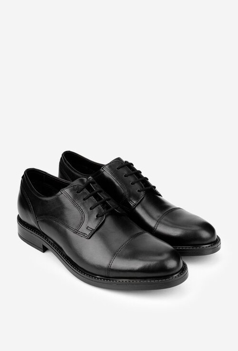 Pantofi barbatesti din piele naturala neagra cu siret 41
