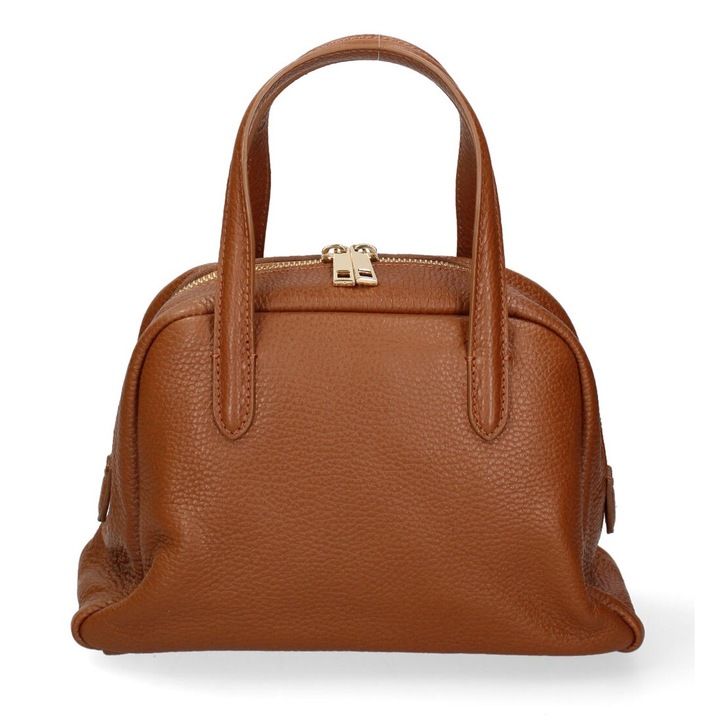 Gave Lu, Geanta din piele cu maner si bareta detasabila, Maro