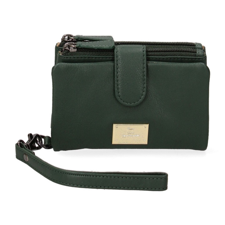 Laura Biagiotti, Portofel din piele cu fermoar, Verde