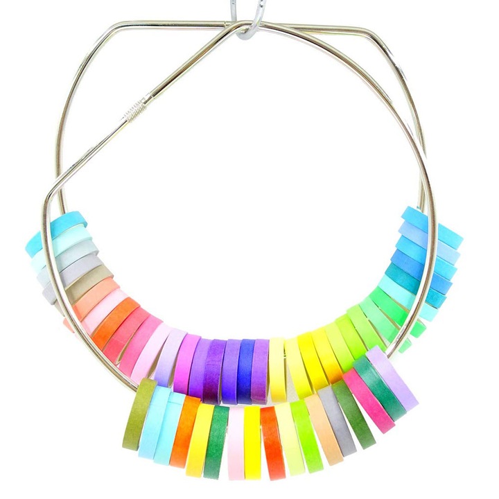 2 db Washi Tape tárológyűrű készlet, Cystarry, nikkelezett fém, 8,2 hüvelykes