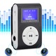 Player MP3 Jormftte, mini portabil, suport card de memorie, clip metalic, 0.8 inch ecran LCD