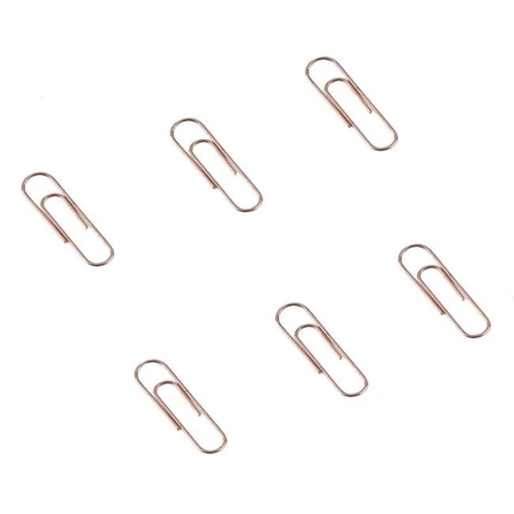 Метални кламери Nyland® Pink Gold 28 мм - 60 бр